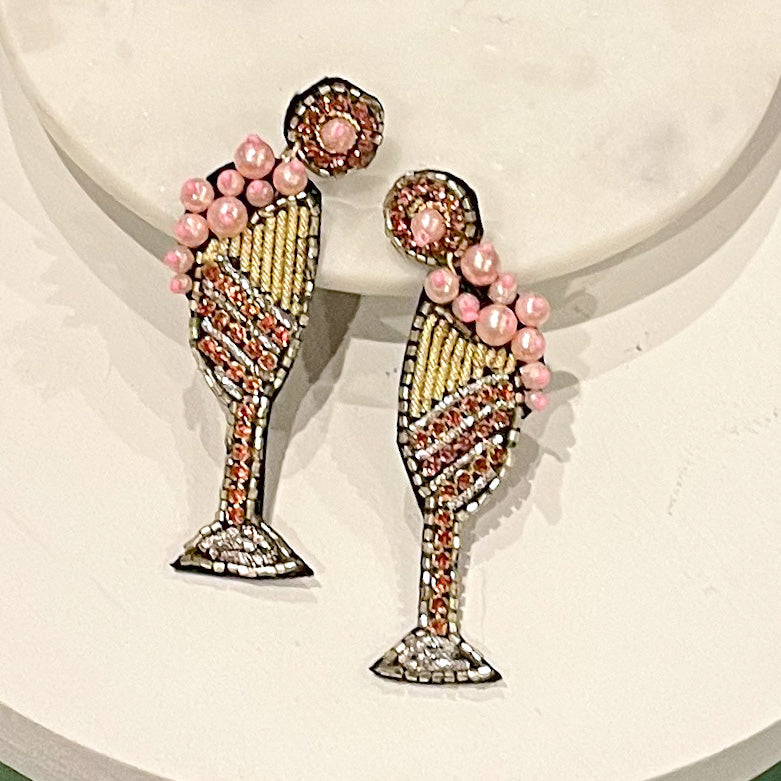 pink champagne earrings
