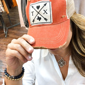 Always in Orange Texas Distressed Baseball Cap With Mesh Back