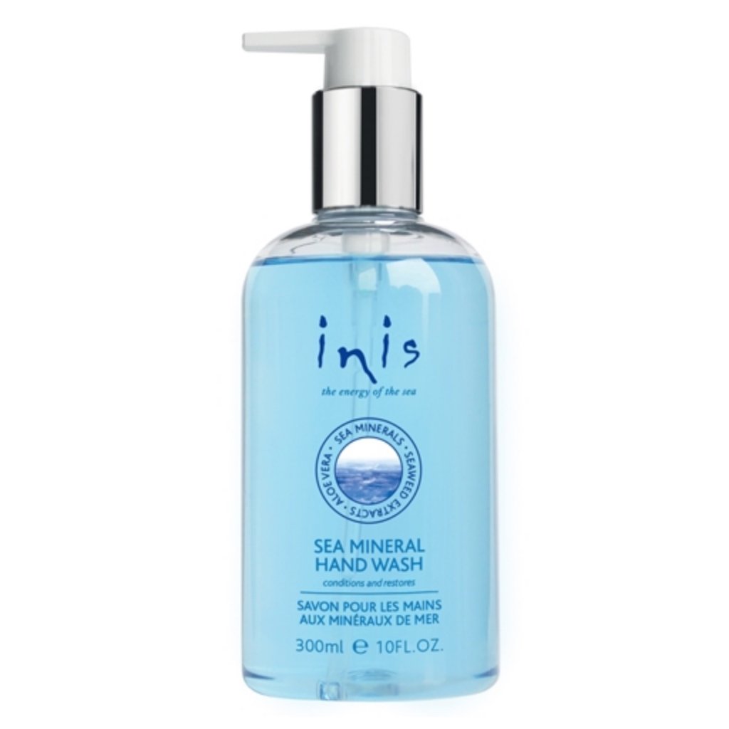Inis sea mineral hand wash is a liquid hand soap that combines the detoxifying qualities of seaweed, aloe vera, sea minerals, and other natural ingredients to gently cleanse, moisturize and leave skin feeling refreshed.  Energy of the Sea is their signature scent that captures the coolness, clarity and purity of the ocean. Inis contributes to the protection and conservation of Whales and Dolphins.  Paraben free Aloe Vera Seaweed extracts Never tested on animals 10 oz.
