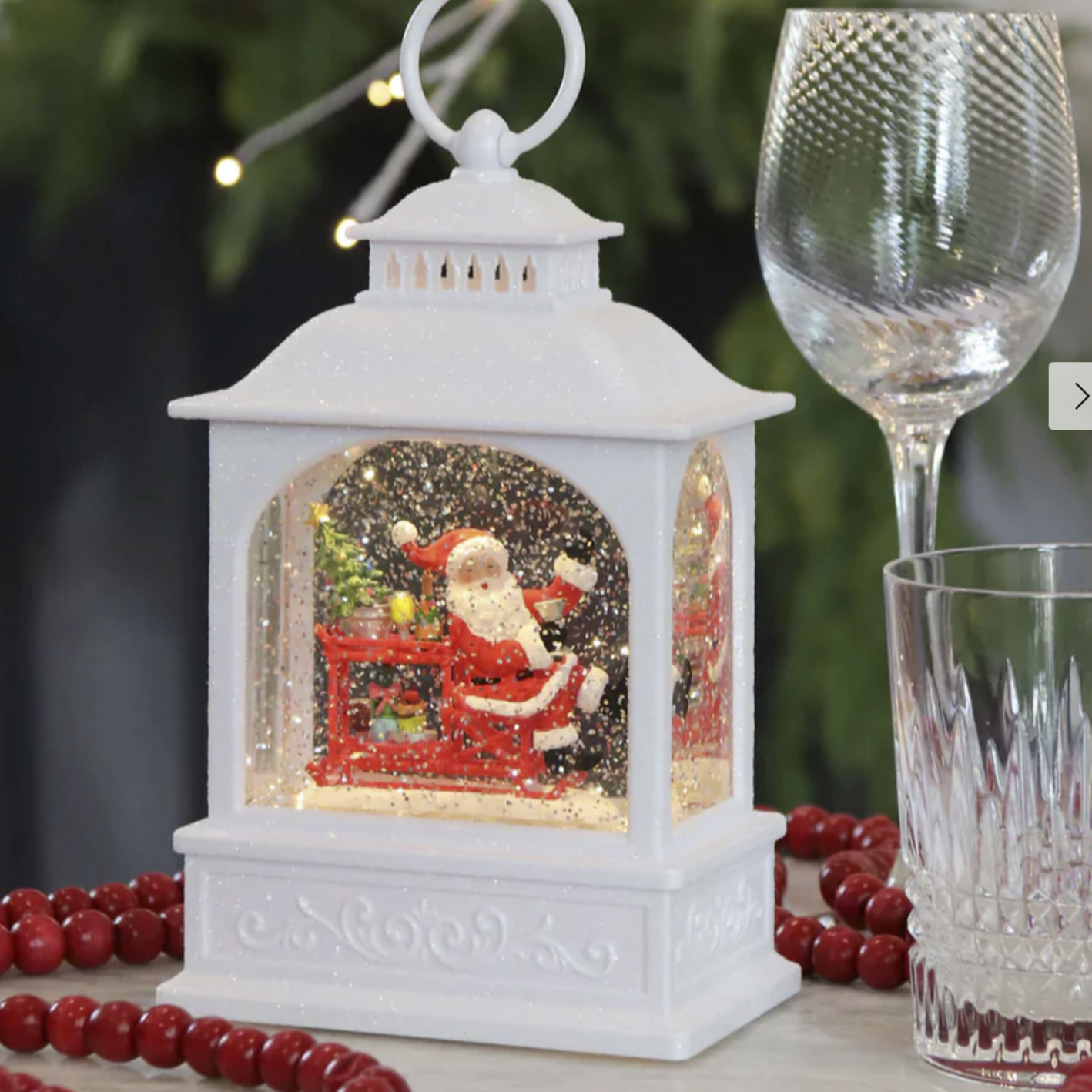 Santa with Bar Cart Lantern