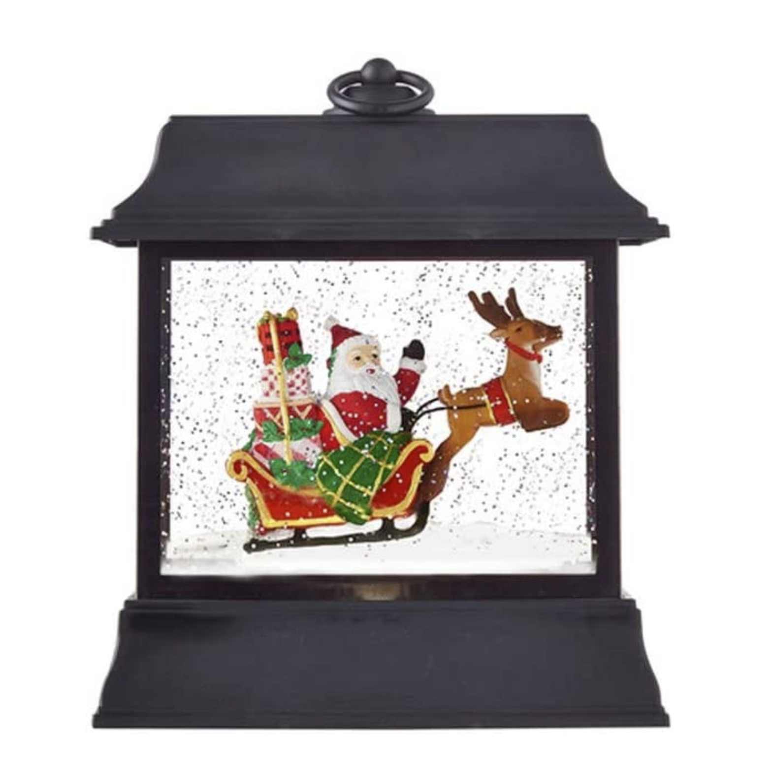 8.5" Santa in Sleigh Water Lantern (Frosty Bottom)