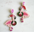 Holiday Flamingo Beaded Earrings