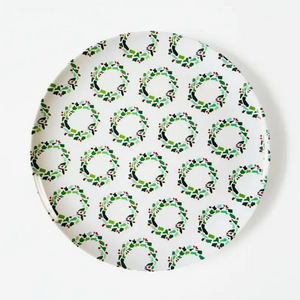 50 States Christmas Wreath Melamine Dinner Plates