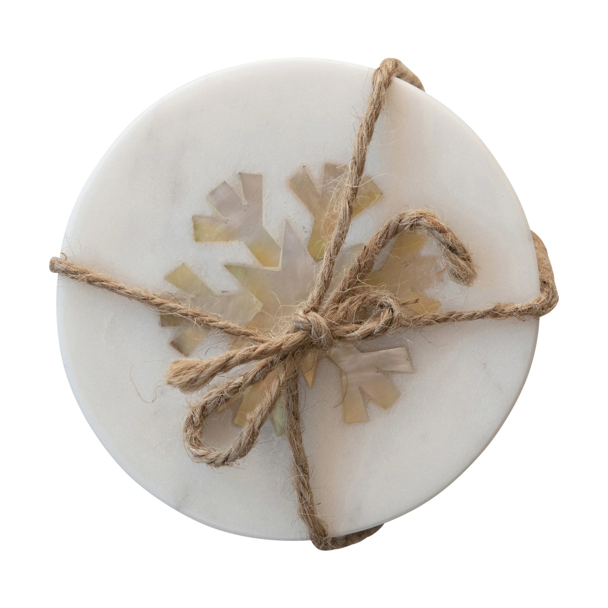 Snowflake Marble Coaster Set