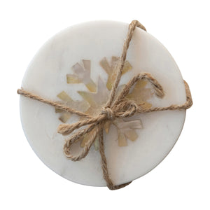 Snowflake Marble Coaster Set