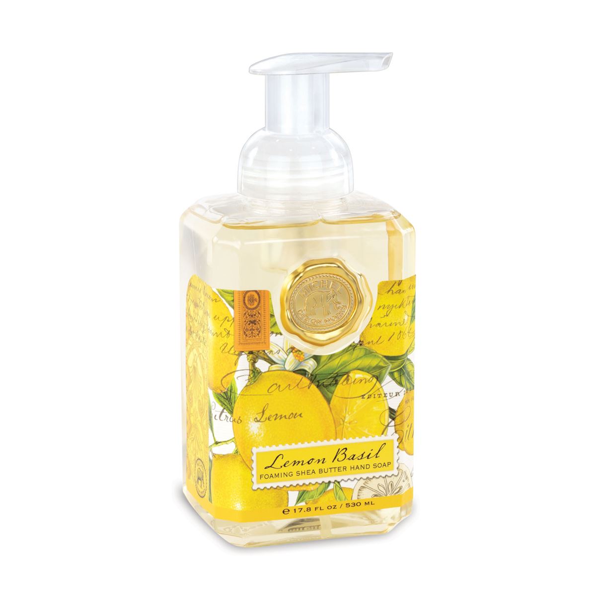 What could be better than the most-loved Lemon Basil, with its fresh citrus scents of lemon and mandarin enhanced with green basil leaf? This generously sized foaming hand soap contains luxurious shea butter and aloe vera for gentle cleansing and moisturizing.