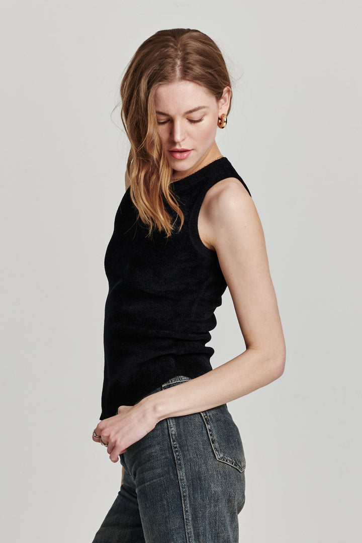 Cora Rib Tank - Black