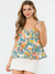 Tropical Hues Smocked Strap Top
