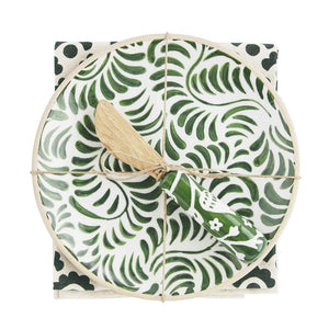 Green Floral Appetizer Set