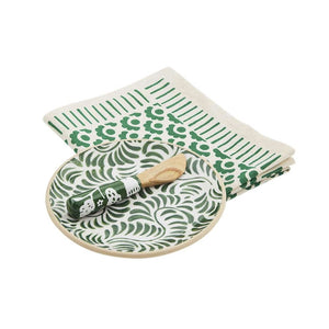 Green Floral Appetizer Set