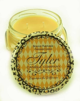 Say hello to fall with the Tyler Candle Company. Their unique blend of soy and paraffin wax has produced one of the finest scented candles on the market. Tyler uses the finest quality waxes and opulent fragrance oils available to create the ultimate aroma experience. Each candle is hand-poured, ensuring even burning and maximum fragrance saturation. All jars are guaranteed to fragrance a room in minutes!  Choose from the following scents:   Homecoming Mulled Cider Pumpkin Spice