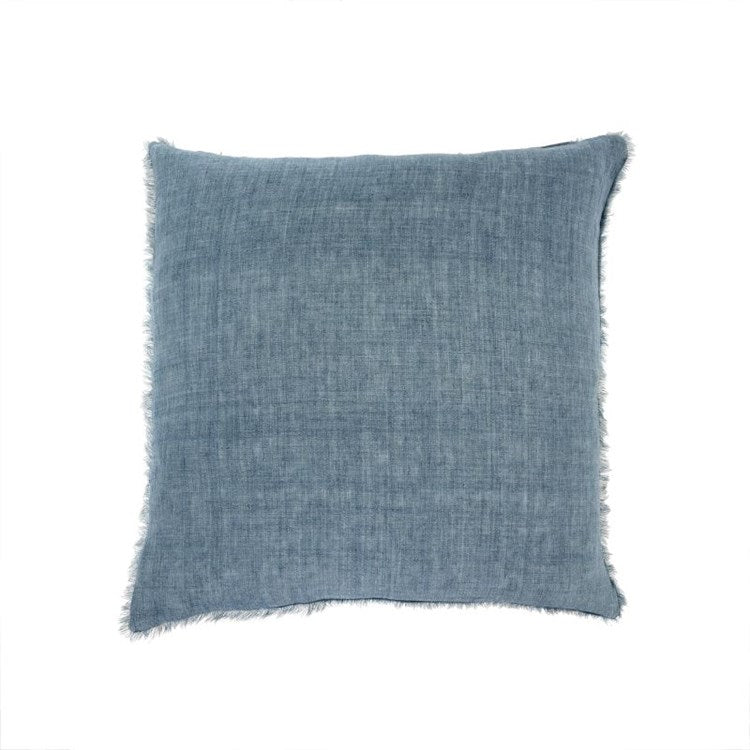 24x24 Lina Linen Pillow, Arctic Blue