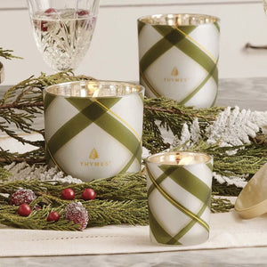 Frasier Fir Frosted Plaid Medium Candle