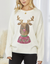 Holiday Sequin Rudolph Sweater in Ivory