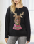 Holiday Sequin Rudolph Sweater in Black