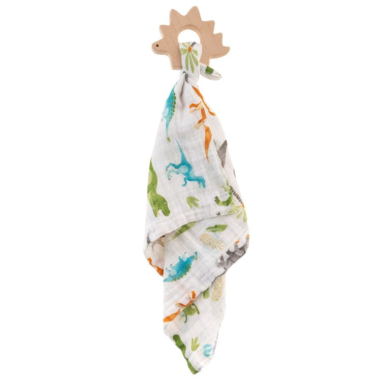 MUSLIN LOVIE W/ TEETHER DINO (S22)