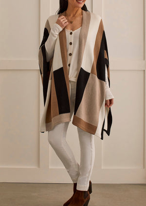 Neutrals Colorblock Poncho