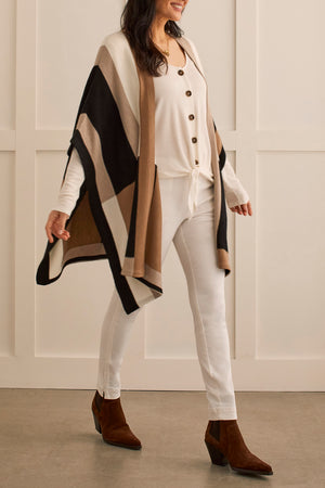 Neutrals Colorblock Poncho