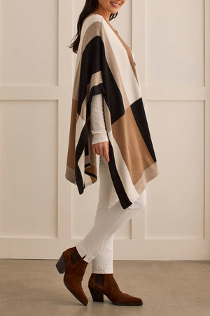 Neutrals Colorblock Poncho