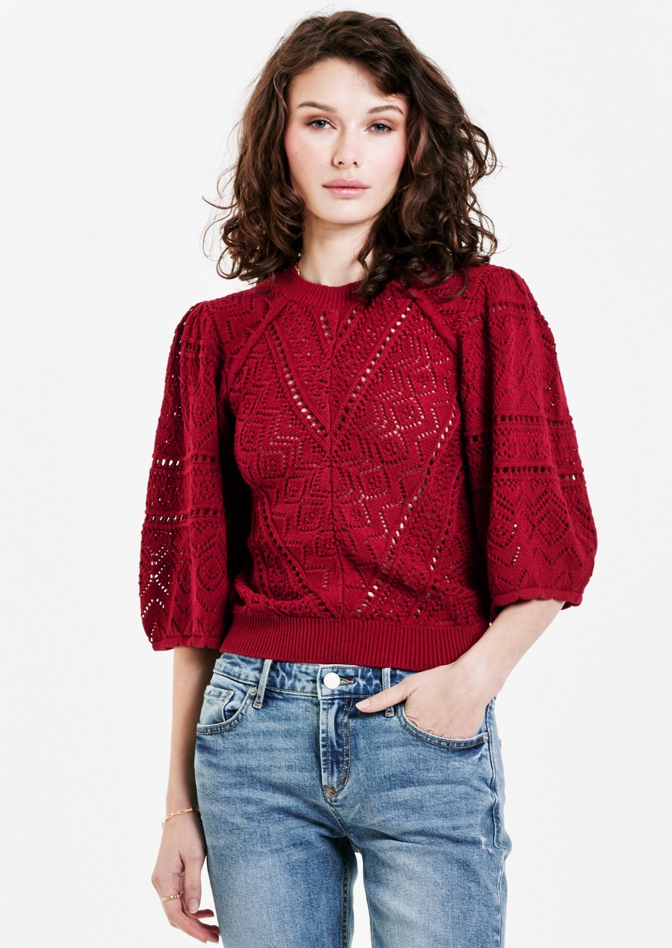 Bailey Knit Sweater Rio Red