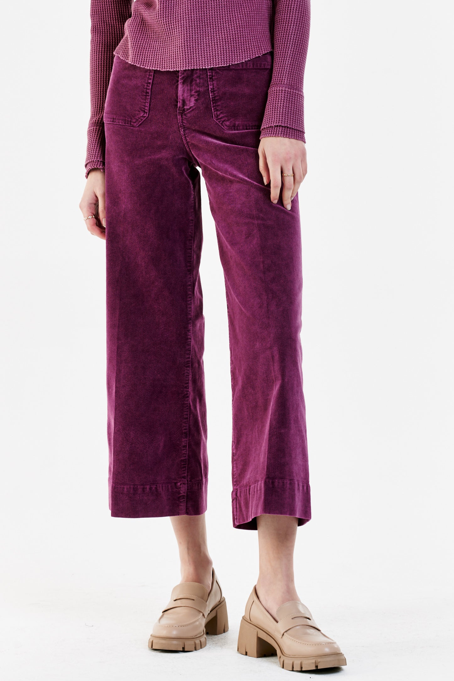 Audrey Corduroy Cropped Pant Purple Potion