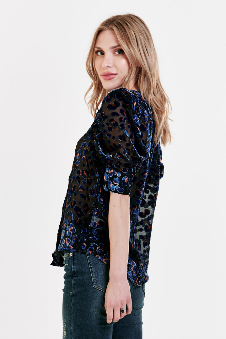 Rowan Top - Blue Spots
