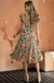 Smocked Floral Print Maxi Dress