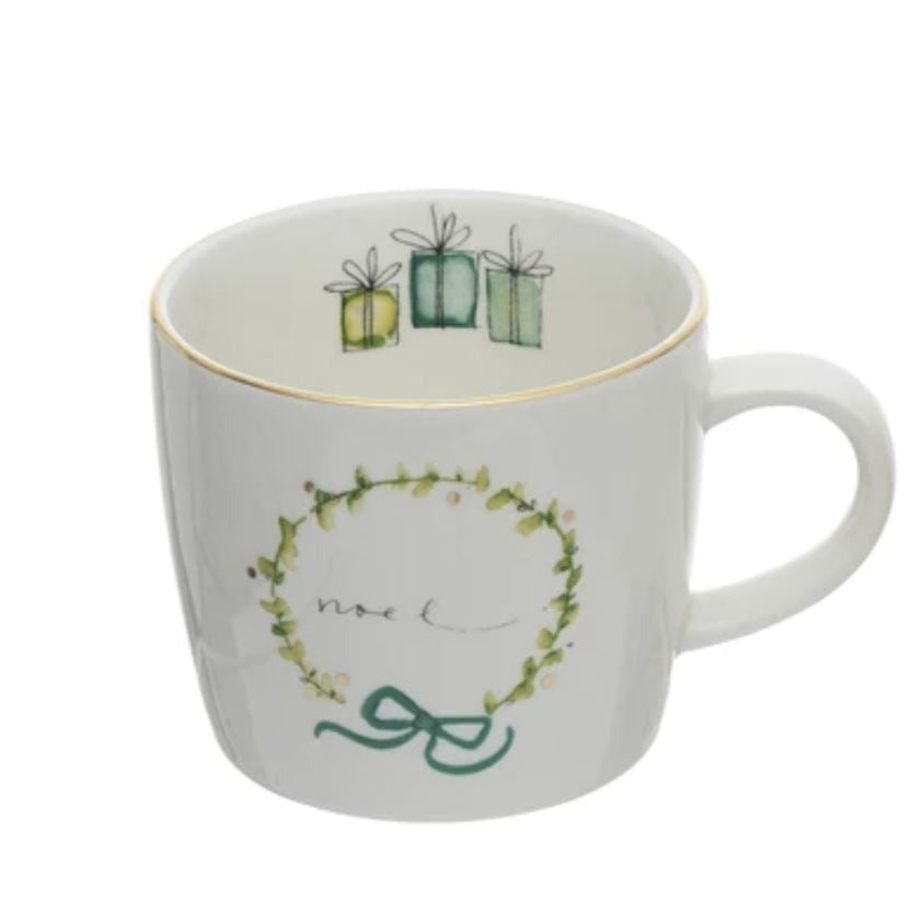Noel Holiday Wreath Mug