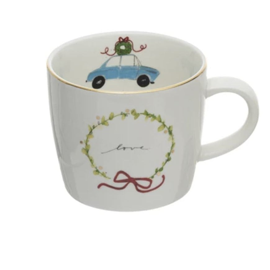 Love Holiday Wreath Mug